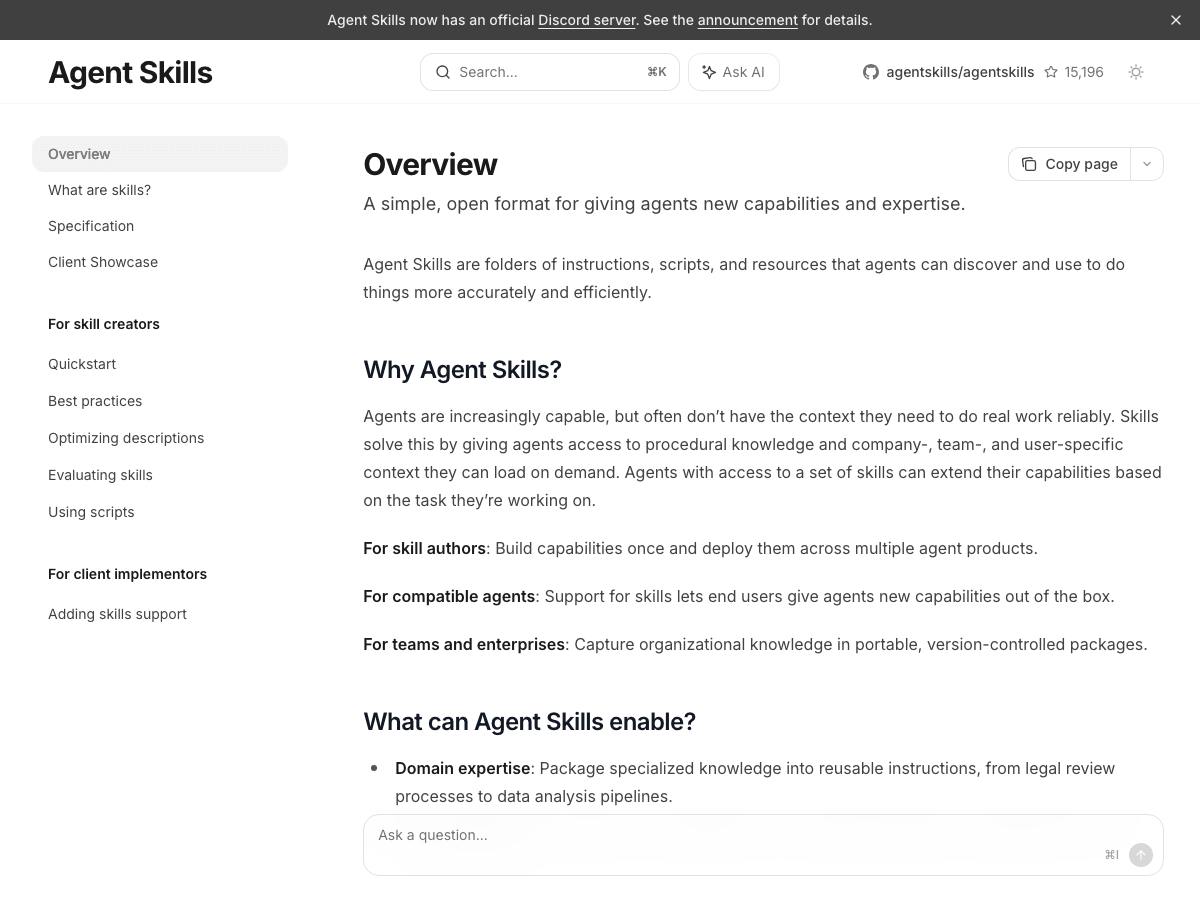 Agent Skills 开放标准官网