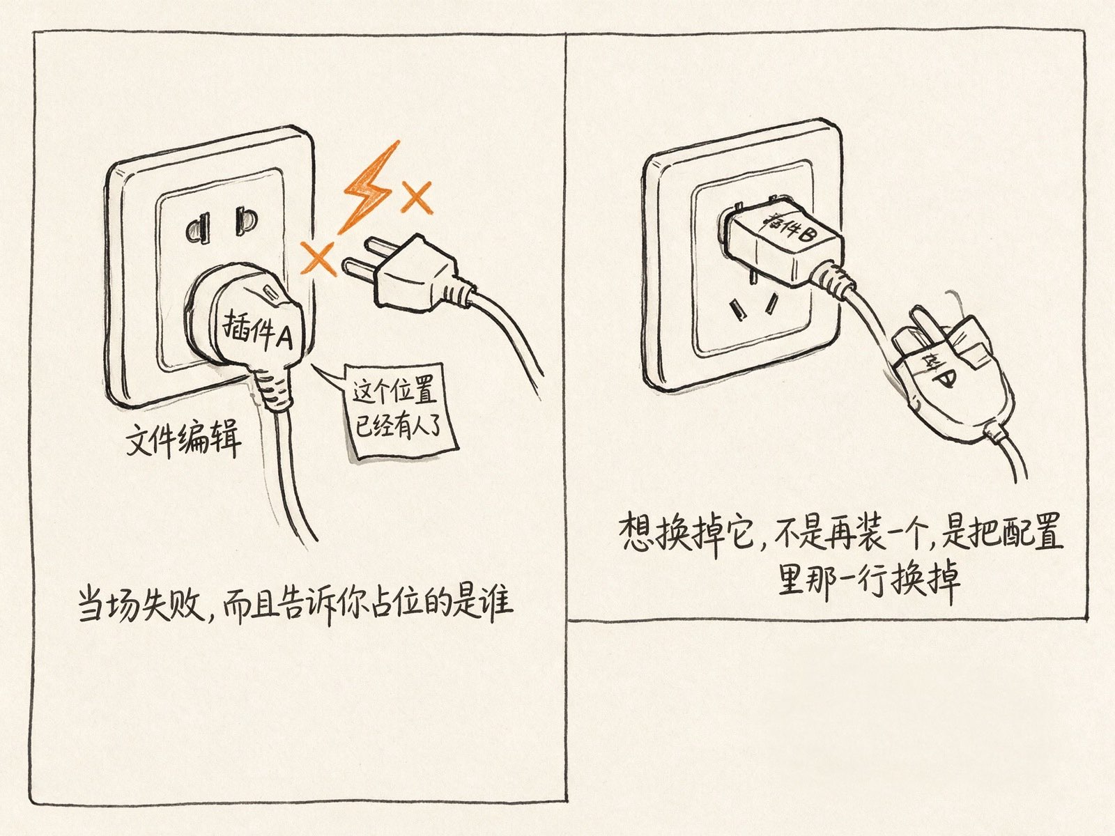 一个位置只有一个插头