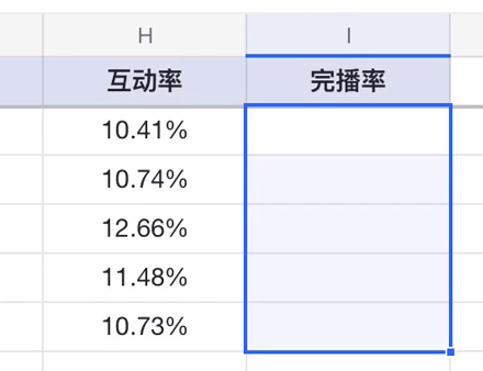 图6-1｜9月17日真实内置表格，材料为模拟数据。右侧完播率的五个数据格保持空白，左侧互动率可以计算；不要把空白当成0%。