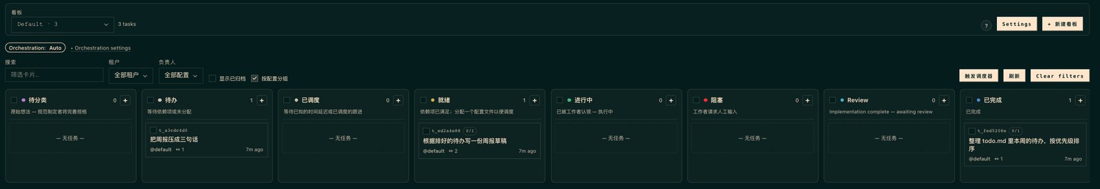 Dashboard 看板页八列