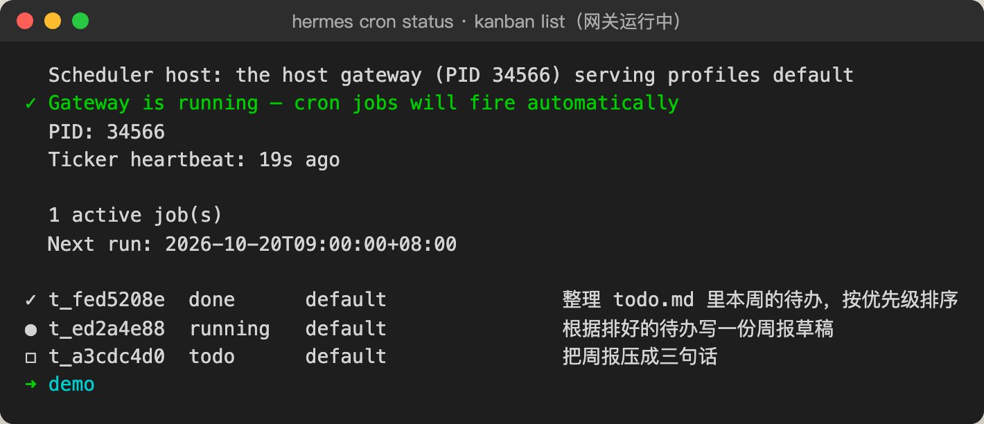 网关运行后 cron status 与看板状态